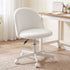 Artiss Office Chair Armless Swivel Vanity Desk Chair with Wheels Teddy Fleece White