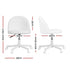 Artiss Office Chair Armless Swivel Vanity Desk Chair with Wheels Teddy Fleece White