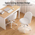 Artiss Office Chair Armless Swivel Vanity Desk Chair with Wheels Teddy Fleece White