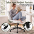 Artiss Armless Cross Legged Office Chair Wide Seat Vanity Chair Teddy Fleece Beige