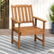 Wooden Outdoor Garden Armchair Fir Wood Patio Chair Brown Single Seater