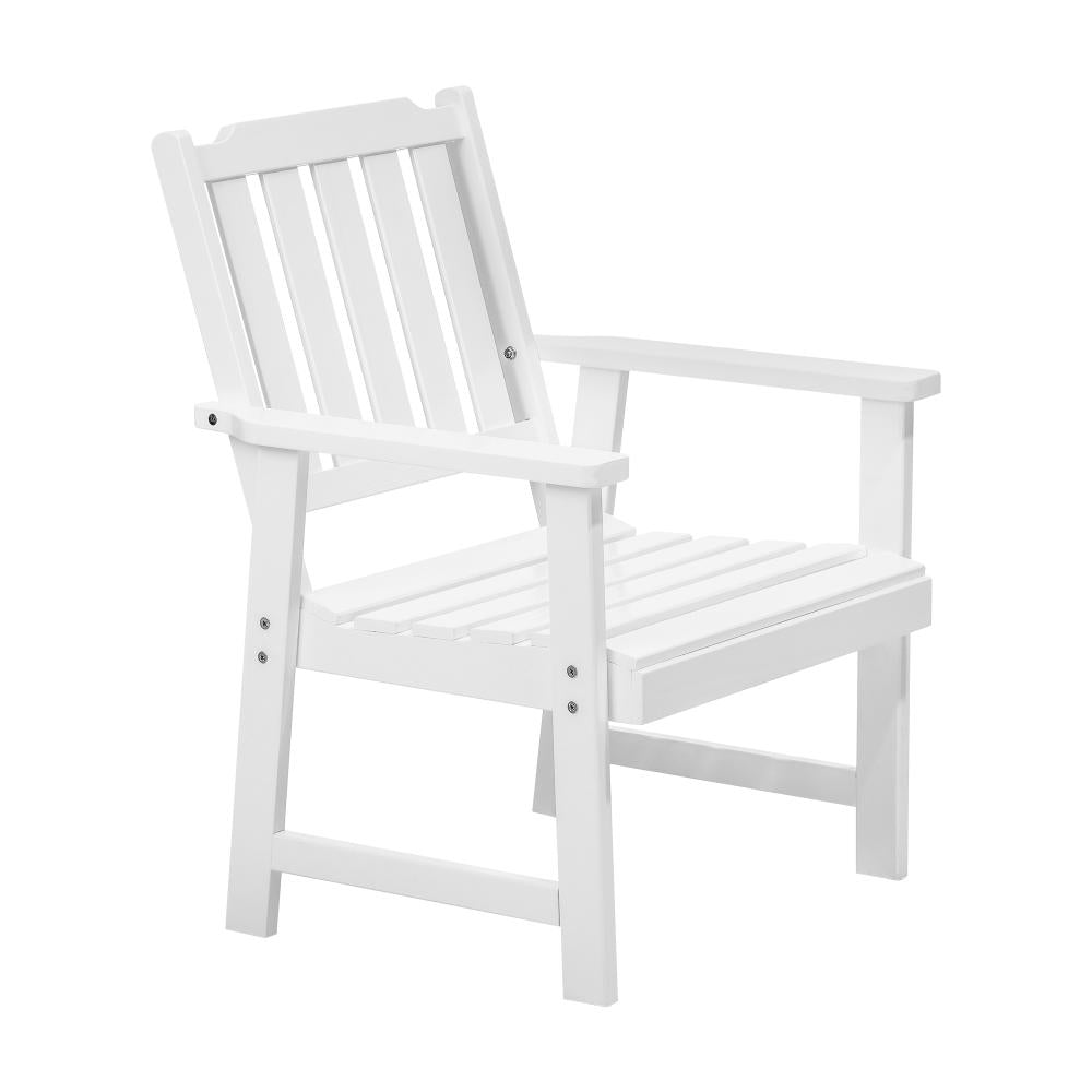 Outdoor Armchair Wooden Patio Chairs White