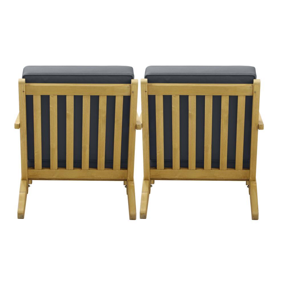 2x Outdoor Armchair Wooden Patio Set