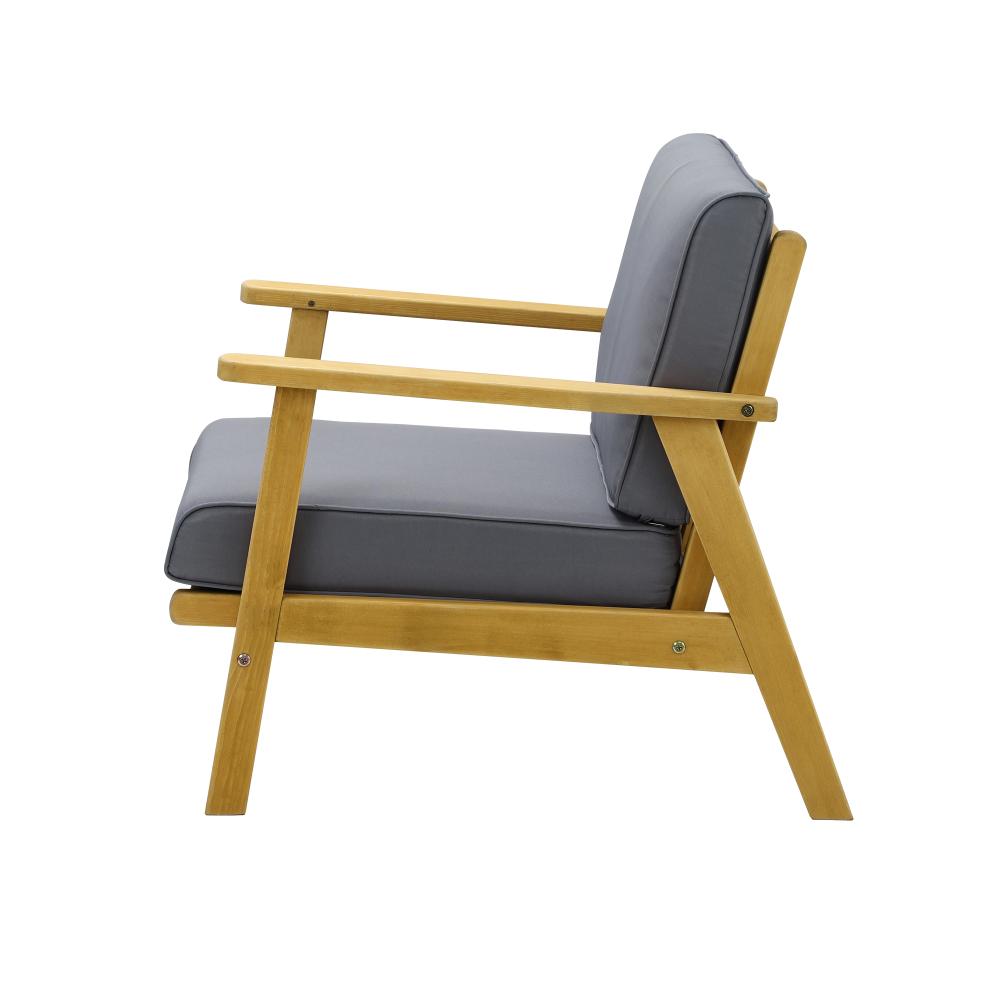 Outdoor Wooden Armchair with Cushion
