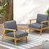 2PCS Outdoor Wooden Armchair with Cushion