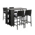Outdoor Bar Table Stools Set Rattan 5 Piece
