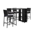 Outdoor Bar Table Stools Set Rattan 5 Piece