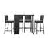 Outdoor Bar Table Stools Set Rattan 5 Piece