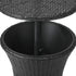 Rattan Cooler Ice Bucket Table Storage Black