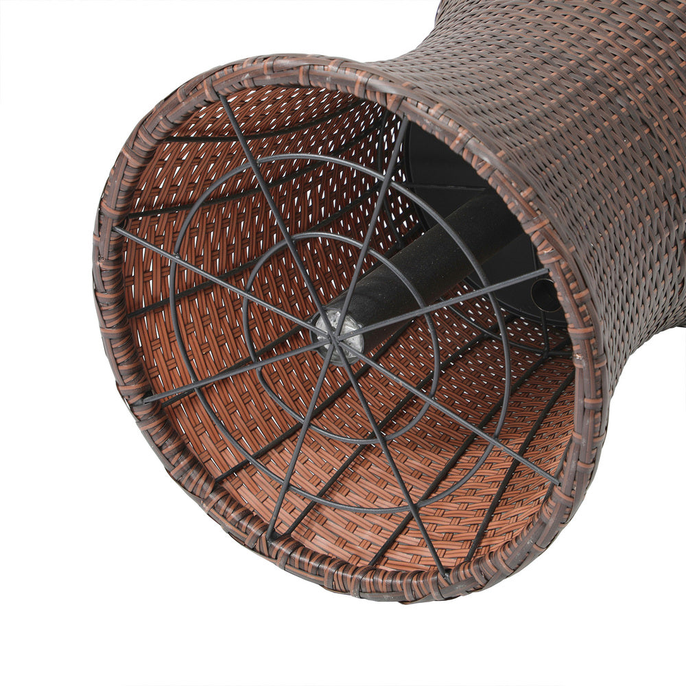 Rattan Cooler Ice Bucket Table Storage Brown