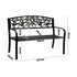 Garden Bench Seat Rose Pattern Black