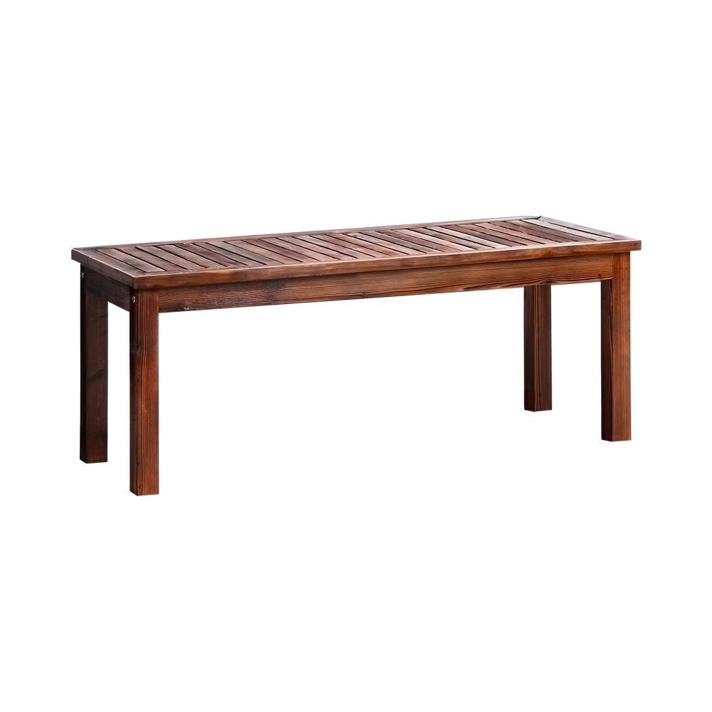 120cm Wood Garden Bench Slatted Seat