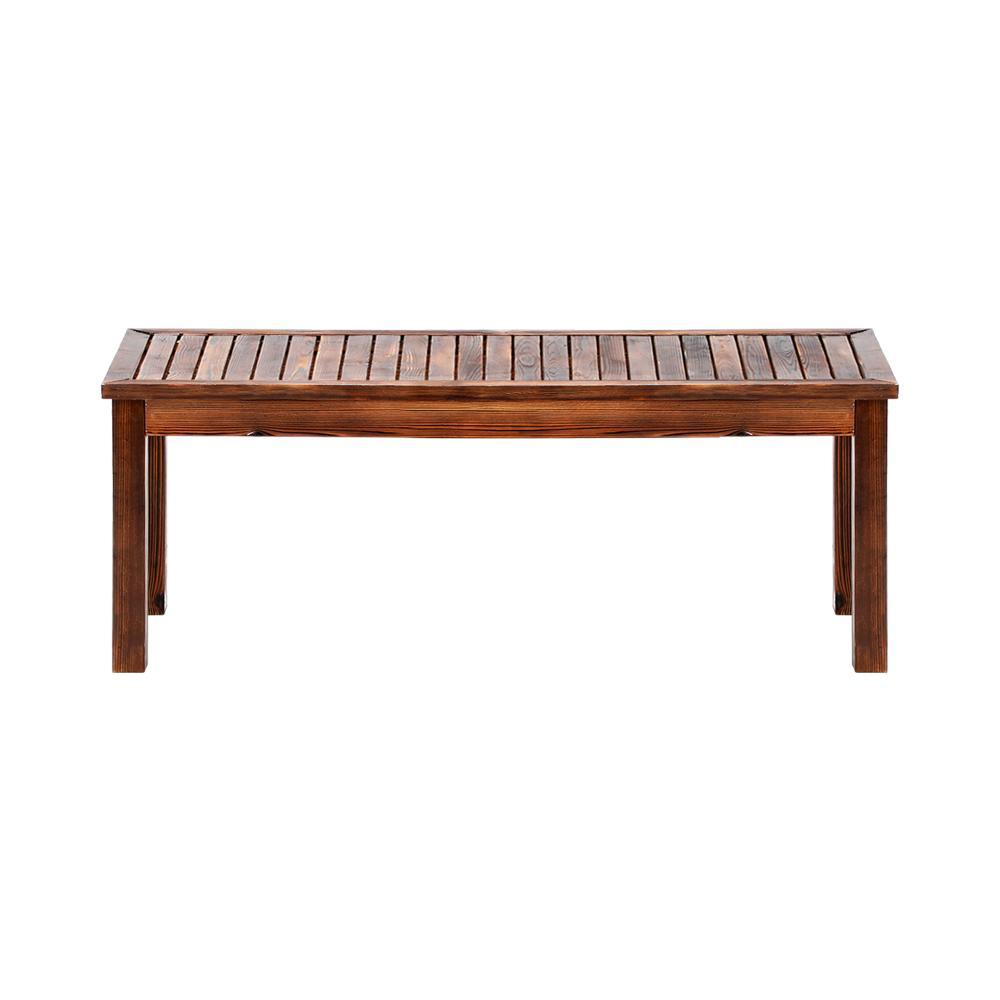 120cm Wood Garden Bench Slatted Seat