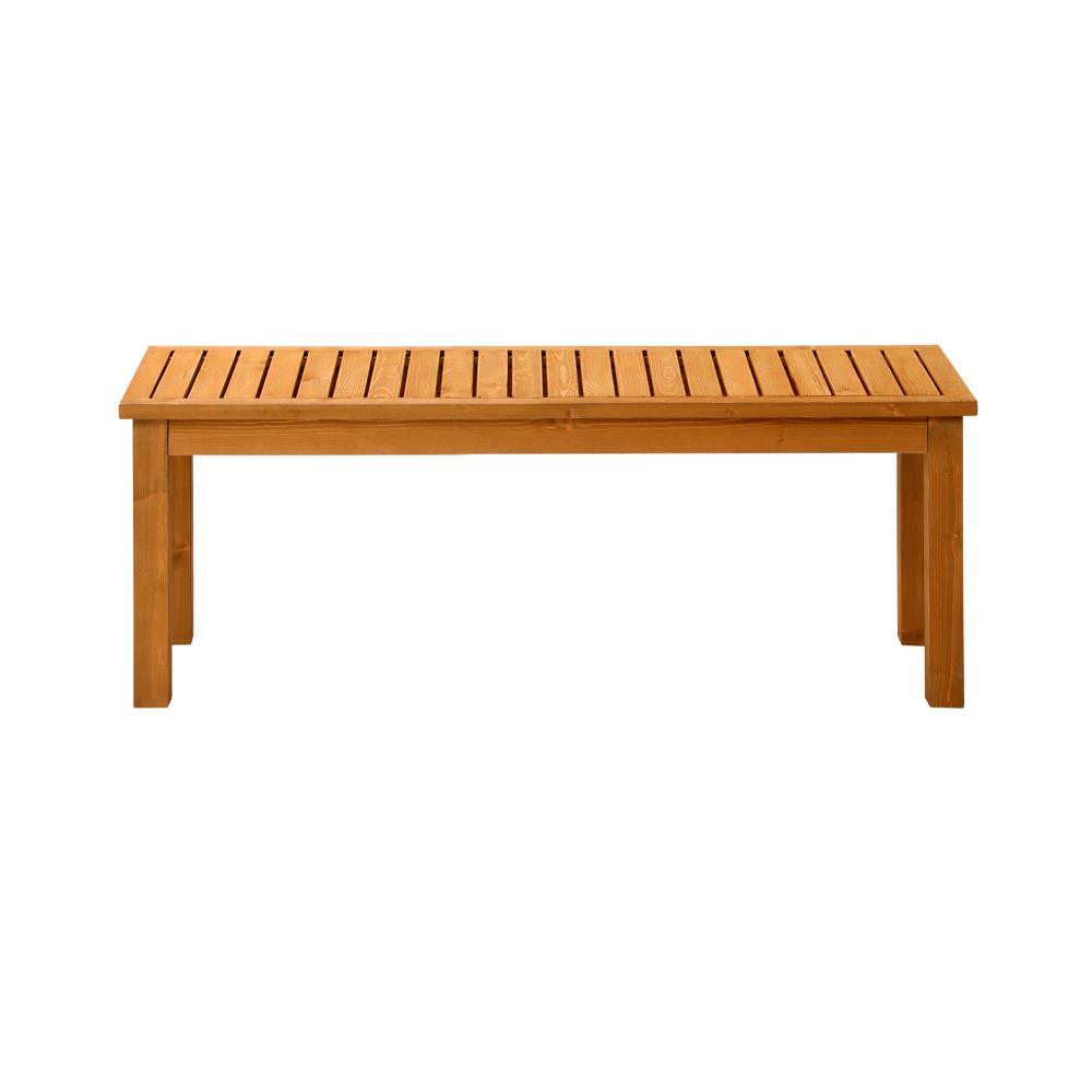 120cm Garden Bench Wooden Slatted Seat 2 Seater