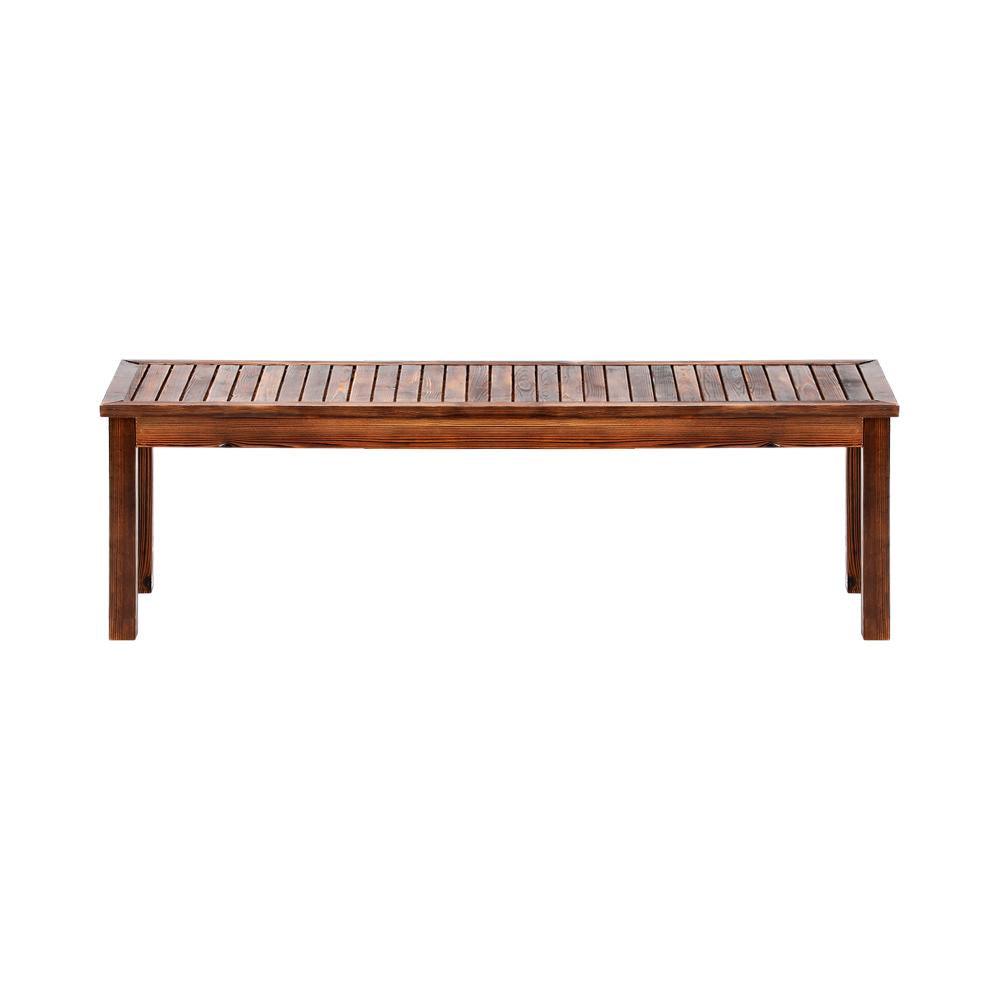 150cm Garden Bench Wooden Slatted Seat