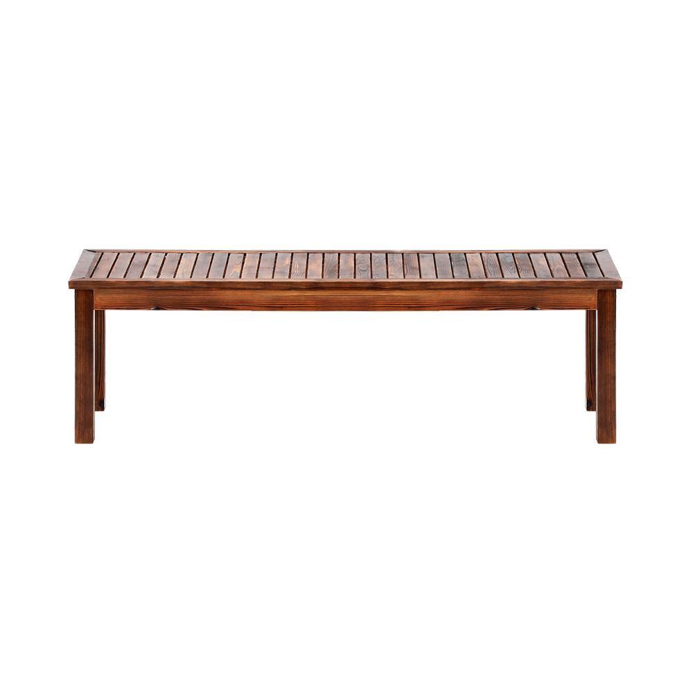 150cm Garden Bench Wooden Slatted Seat