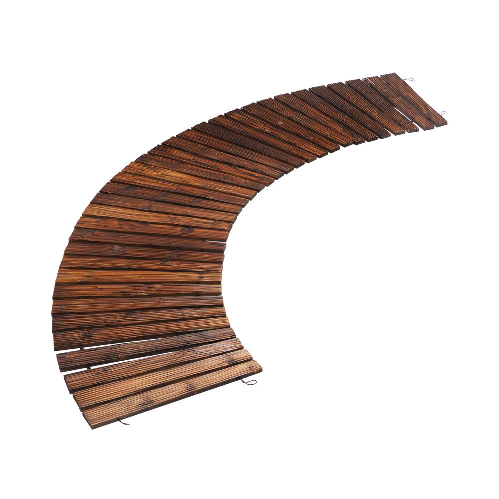 Garden Wooden Pathway 8ft Roll-Out Curved