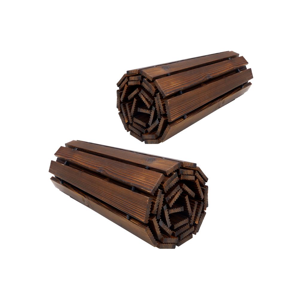 2PC Garden Wooden Pathway 8ft Roll-Out Curved