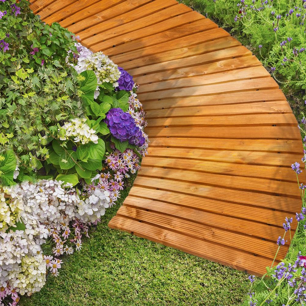 Garden Wooden Pathway 8ft Curved Roll-Out