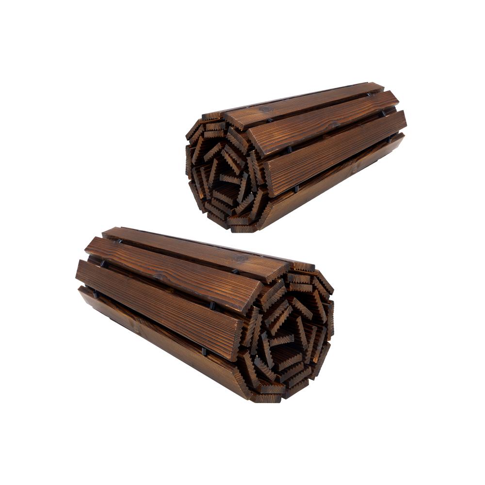 2PC Garden Wooden Pathway 8ft Roll-Out Straight Walkway