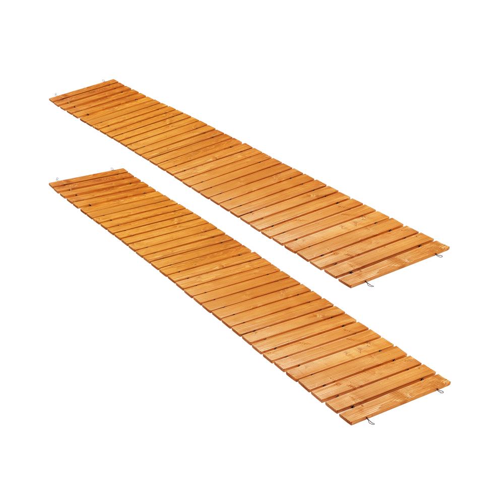 2PC Garden Wooden Pathway 8ft Straight Roll-Out