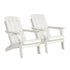 Livsip 2PCS Folding Adirondack Chairs HDPE Outdoor Patio Chair Cup Holder White