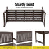 2 Seater Wooden Garden Bench Fir Wood Outdoor Patio Bench 300kg Capacity