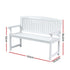 2 Seater Wooden Garden Bench Outdoor Patio Chair 300kg Capacity White