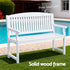 2 Seater Wooden Garden Bench Outdoor Patio Chair 300kg Capacity White