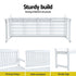 2 Seater Wooden Garden Bench Outdoor Patio Chair 300kg Capacity White
