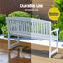 2 Seater Wooden Garden Bench Outdoor Patio Chair 300kg Capacity White