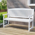 2 Seater Wooden Garden Bench Outdoor Patio Chair 300kg Capacity White