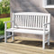 2 Seater Wooden Garden Bench Outdoor Patio Chair 300kg Capacity White