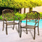 2x Cast Aluminium Outdoor Dining Chairs Vintage Bronze Patio Chairs