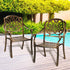 Outdoor Dining Chairs Cast Aluminium Frame Set of 2