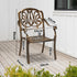 Outdoor Dining Chairs Cast Aluminium Frame Set of 2