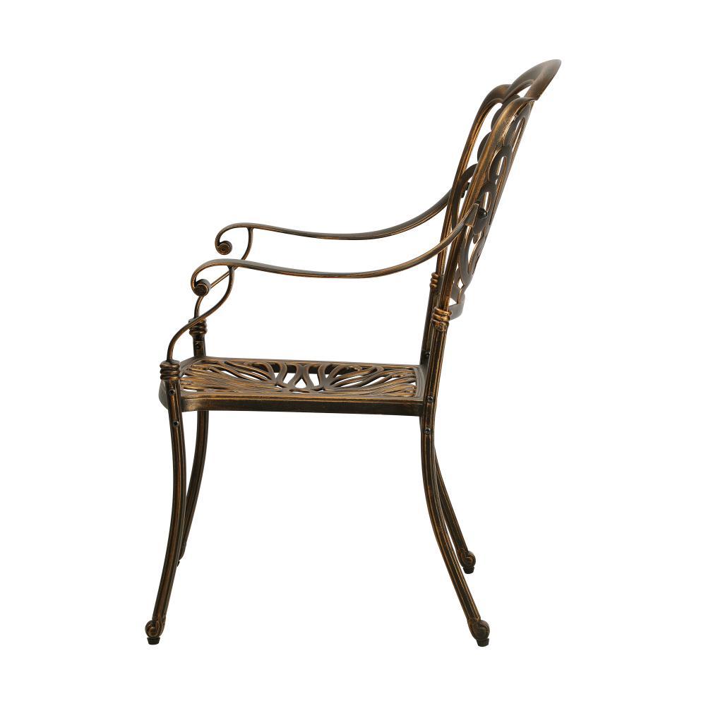Outdoor Dining Chairs Cast Aluminium Frame Set of 2