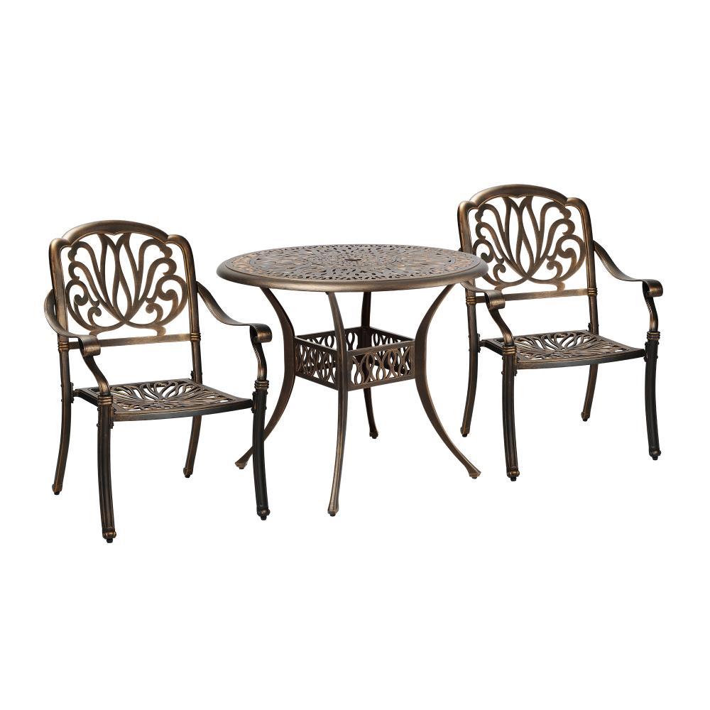 Outdoor Dining Set Bistro 3 Piece Cast Aluminium