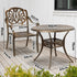 Outdoor Dining Set Bistro 3 Piece Cast Aluminium