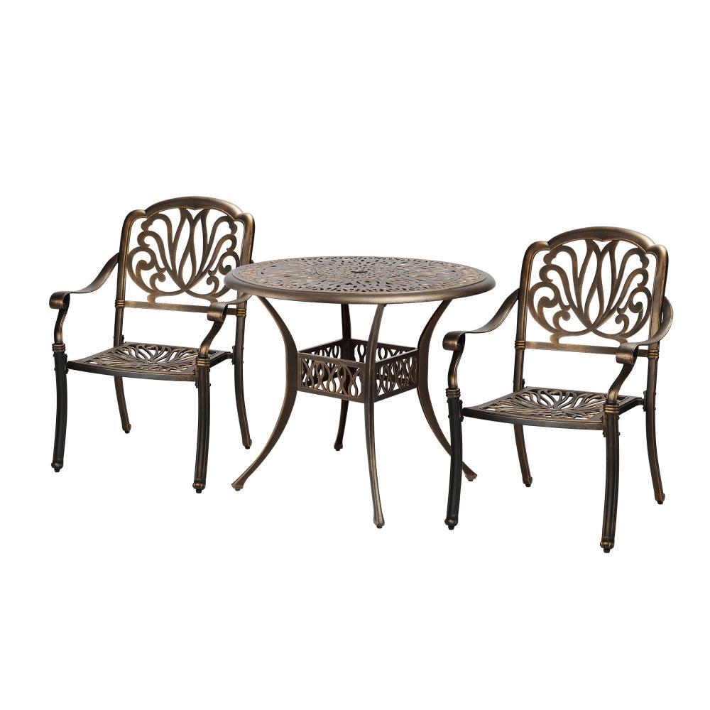 Outdoor Dining Set Bistro 3 Piece Cast Aluminium