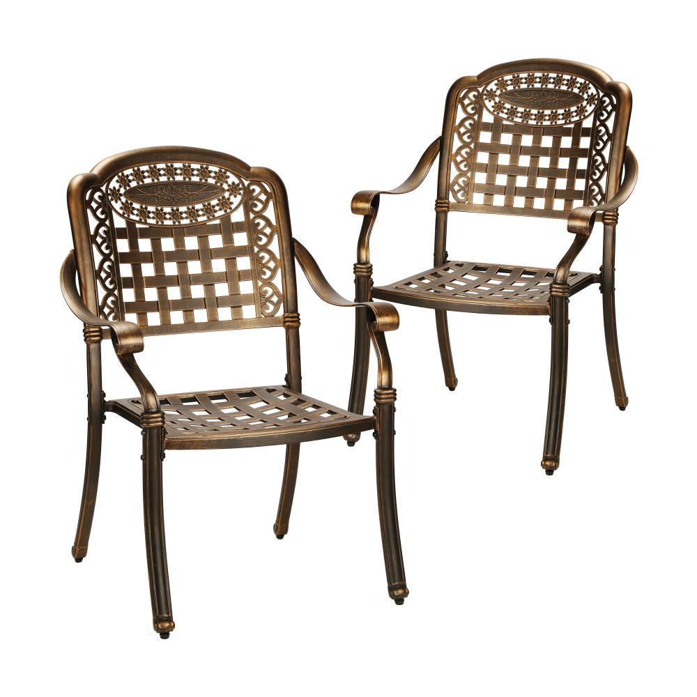 Outdoor Furniture Dining Chairs Cast Aluminium x2