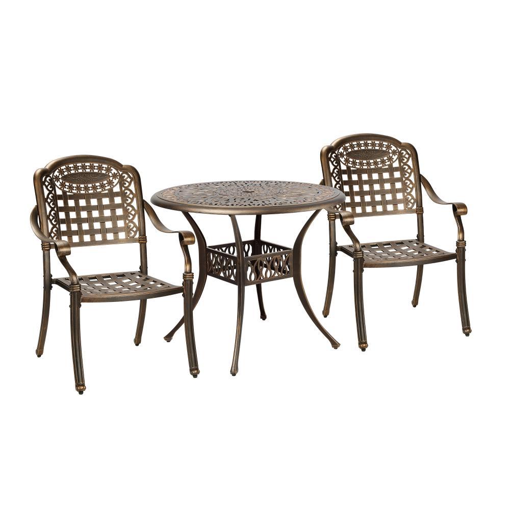 3 Piece Outdoor Dining Set Bistro Cast Aluminium
