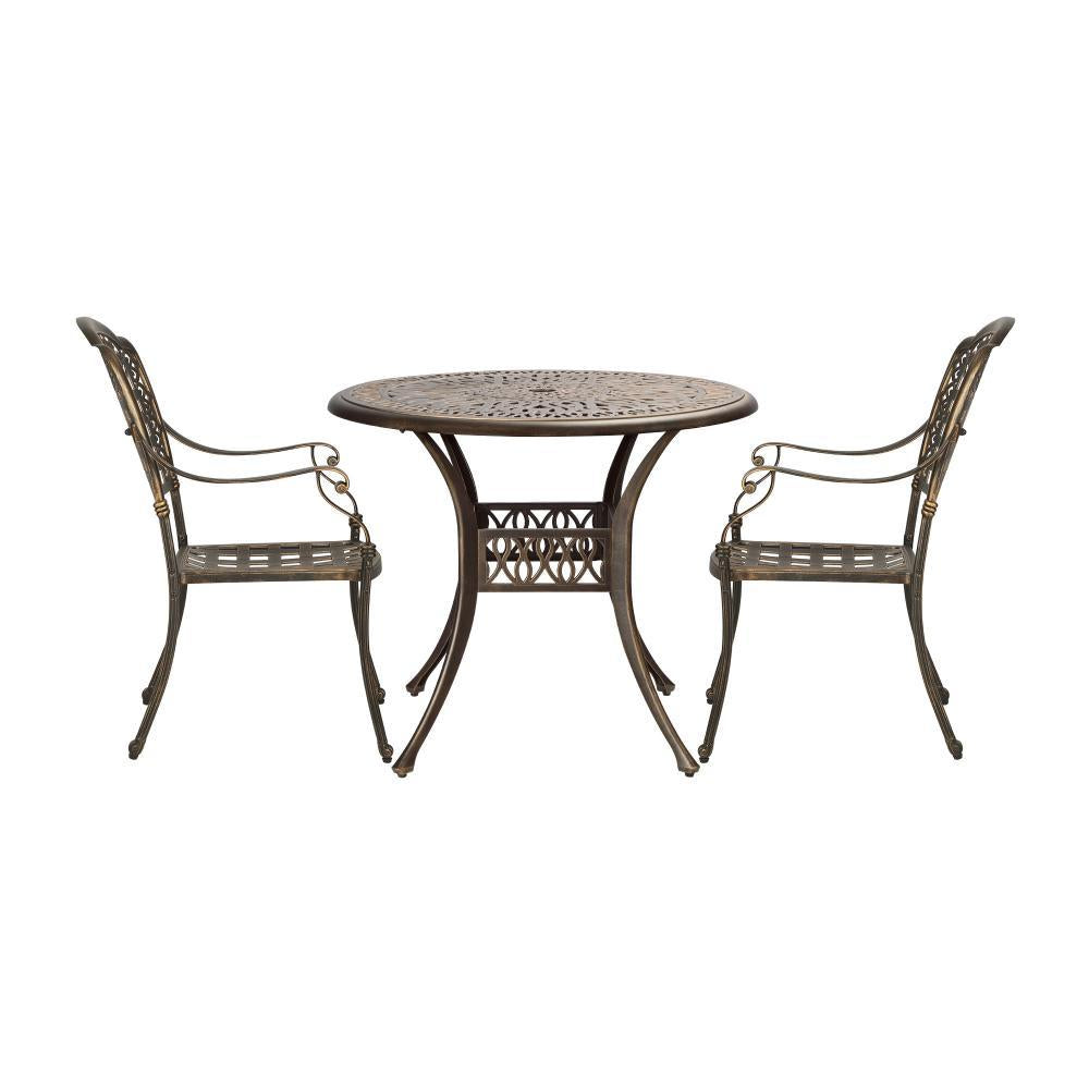 3 Piece Outdoor Dining Set Bistro Cast Aluminium
