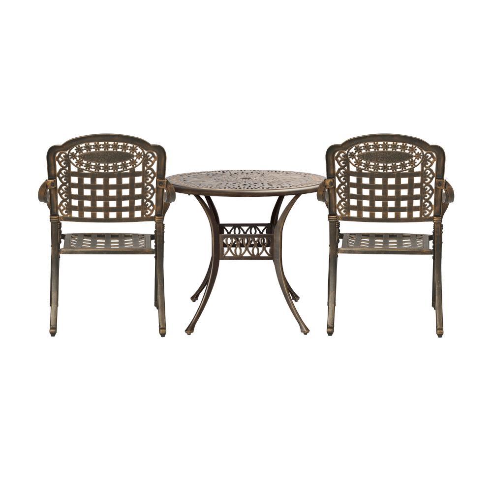 3 Piece Outdoor Dining Set Bistro Cast Aluminium
