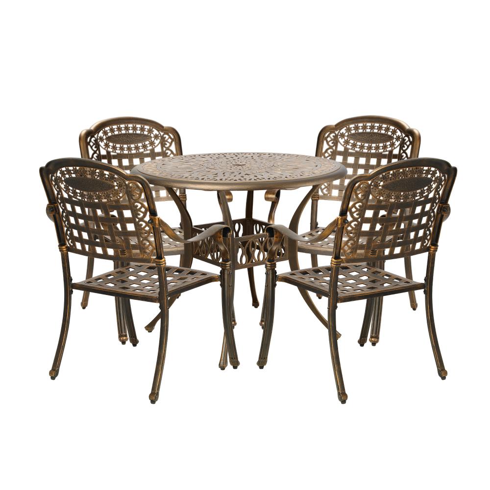 Outdoor Dining Chairs & Table Bistro Set 5 Piece