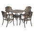 Livsip 5 Piece Outdoor Dining Set Cast Aluminium Patio Table 4 Chairs Bronze