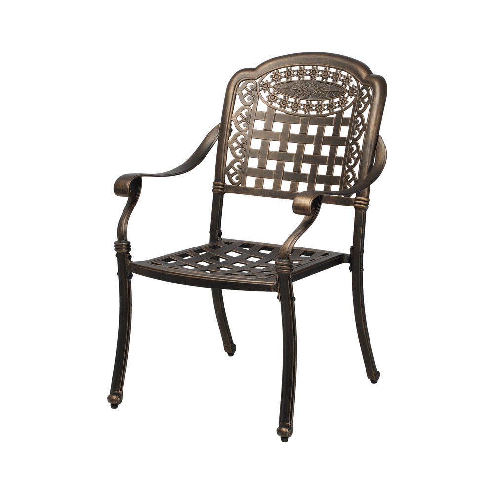 Livsip 5 Piece Outdoor Dining Set Cast Aluminium Patio Table 4 Chairs Bronze