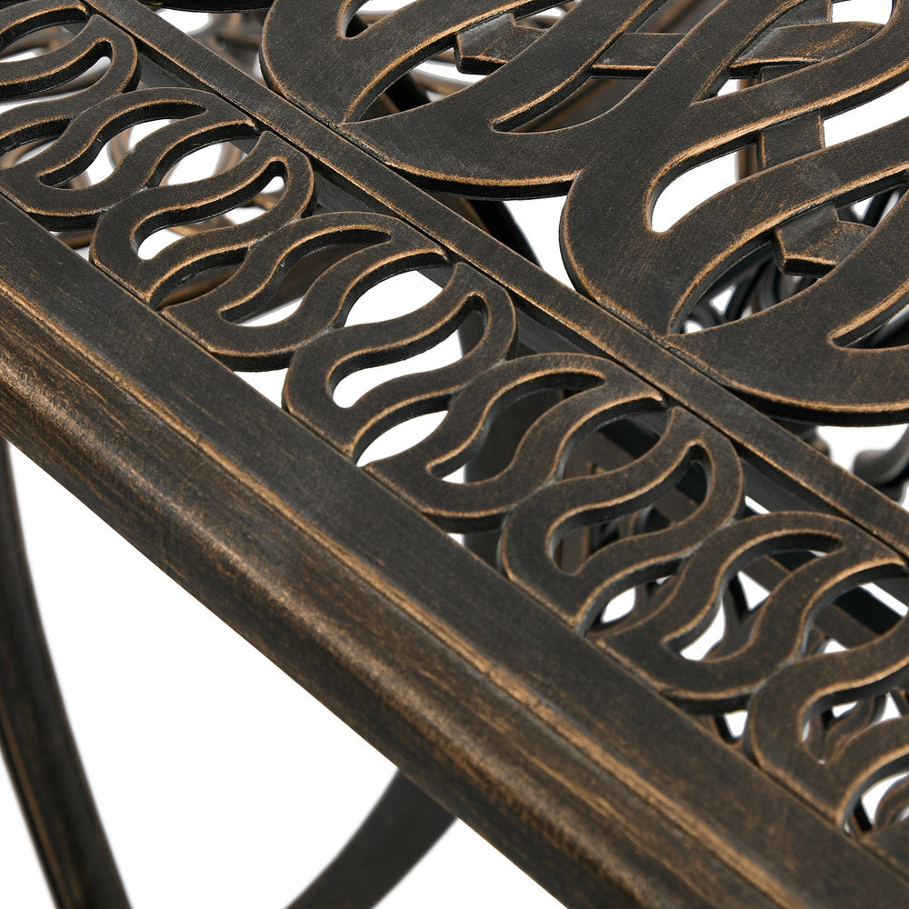 Livsip 5 Piece Outdoor Dining Set Cast Aluminium Patio Table 4 Chairs Bronze