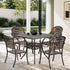 Livsip 5 Piece Outdoor Dining Set Cast Aluminium Patio Table 4 Chairs Bronze