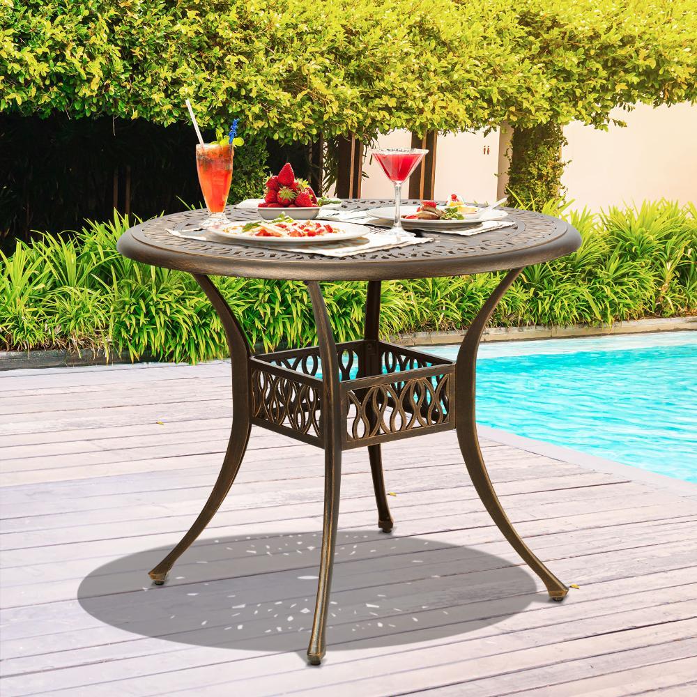 Garden Table Bronze Cast Aluminium Dining Table 75cm